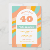 Einladung, 40. Geburtstag Party Pastel Retro Chic Einladung (Vorderseite)