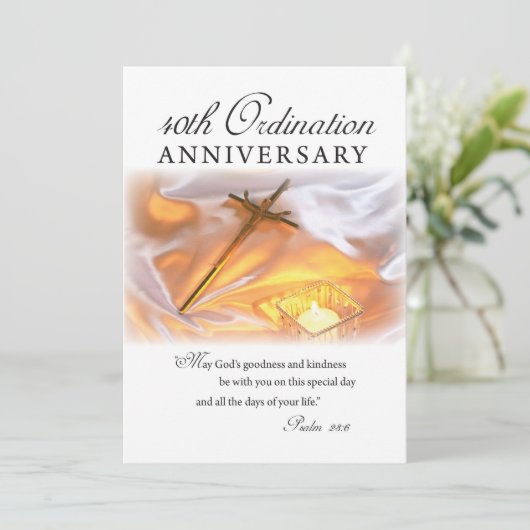 Einladung 40. Ordination Jubiläum, Cross, Can (Stehend Vorderseite)