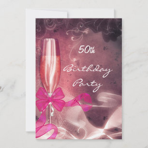 Einladung 50. Geburtstagsfeier Party Pink