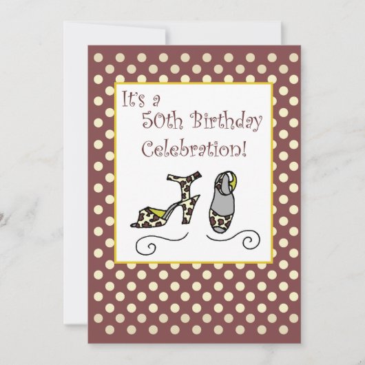 Einladung 50. Geburtstagsparty Frauenschuhe (Vorderseite)