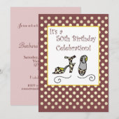 Einladung 50. Geburtstagsparty Frauenschuhe (Vorne/Hinten)