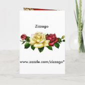 Einladung 50. Geburtstagsparty Red Gold Rose (Rückseite)