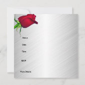 Einladung 50. Geburtstagsparty Rote Rosen Weiß (Rückseite)