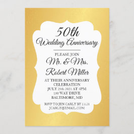Einladung - 50. Hochzeitstag Gold Confetti