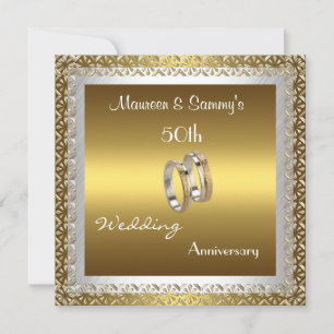 Einladung 50. Hochzeitstag Gold Elegant