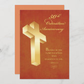 Einladung 50. Ordination Jubiläum Gold Cross (Vorne/Hinten)