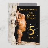 Einladung 5 zum Geburtstag mit Orang-Utan (Vorne/Hinten)