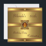 Einladung 60. Geburtstag Gold auf Gold<br><div class="desc">Einladung 60. Geburtstag Gold auf Goldene Feier Elegante Einladung Jeden Anlaß Party Geburtstag lädt Verlobung ein</div>