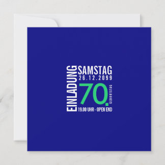 Einladung 70. Geburtstag (individuell bedruckt)