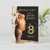 Einladung 8 zum Geburtstag mit Orang-Utan (Stehend Vorderseite)
