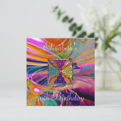 Einladung Abstrakt geklebtes Hartglas (Stehend Vorderseite)