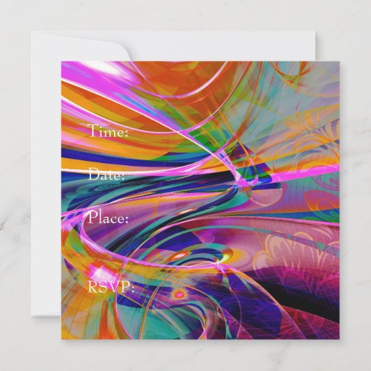 Einladung Abstrakt geklebtes Hartglas (Rückseite)