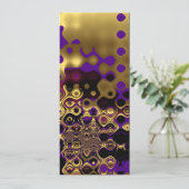 Einladung Abstrakt Gold Lila Black (Stehend Vorderseite)