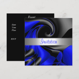 Einladung Abstrakte Blaue Kurve