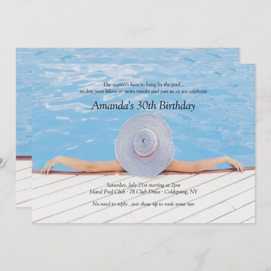 Einladung am Pool (Vorne/Hinten)