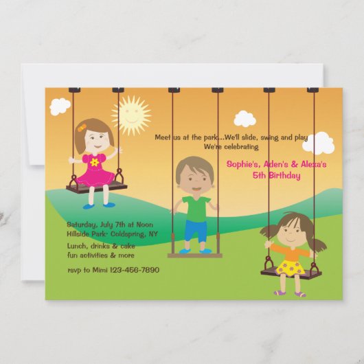 Einladung am Spielplatz (Vorderseite)