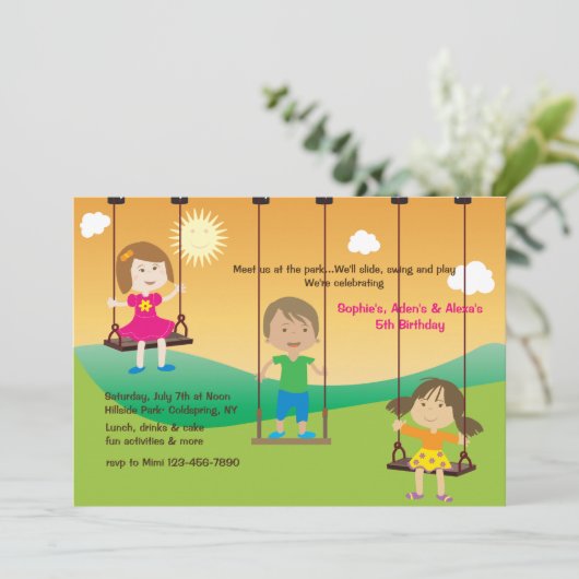 Einladung am Spielplatz (Stehend Vorderseite)