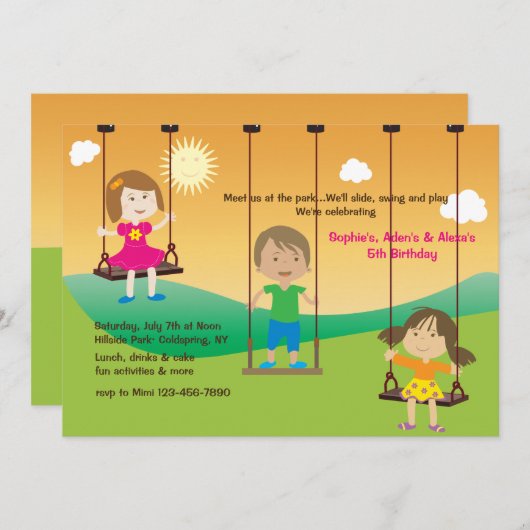 Einladung am Spielplatz (Vorne/Hinten)