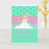 Einladung an Babys, Rosa und Grün zu feiern (Gelbe Blume)