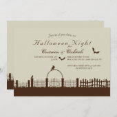 Einladung an der Grenze zu Halloween (Vorne/Hinten)