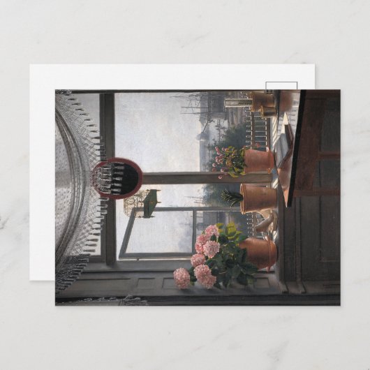 Einladung an der Küste: Open Window & Seascape Postkarte (Vorne/Hinten)