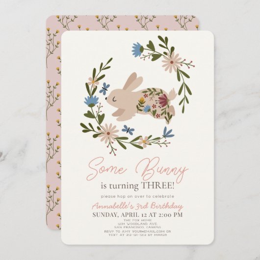 Einladung an einen sonnigen Blumenreath zum Geburt (Vorne/Hinten)