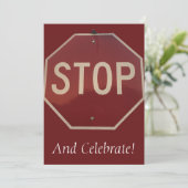 Einladung anhalten und feiern (Stehend Vorderseite)