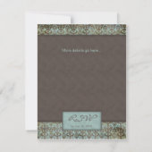 Einladung Ankündigung Damask Brown Turq 5 (Rückseite)
