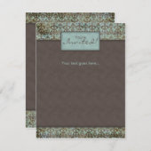 Einladung Ankündigung Damask Brown Turq 5 (Vorne/Hinten)