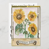 Einladung/Ankündigung von Sonnenblumensaaten Einladung (Vorne/Hinten)