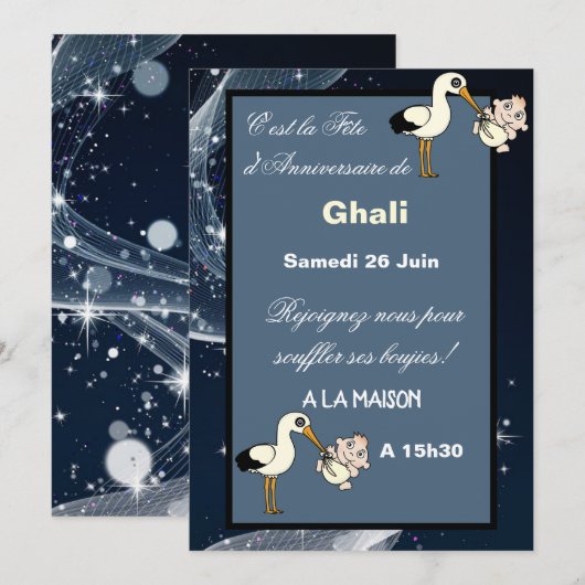 Einladung Anniversaire (Vorne/Hinten)