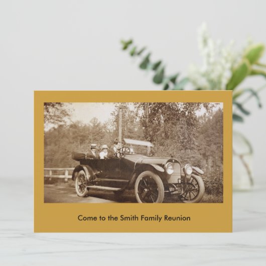 Einladung - Antikes Auto (Stehend Vorderseite)