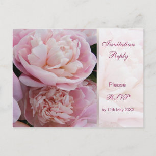 Einladung Antwort (UAWG) Postkarte. Rosa Pfennigfu
