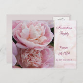 Einladung Antwort (UAWG) Postkarte. Rosa Pfennigfu (Vorne/Hinten)