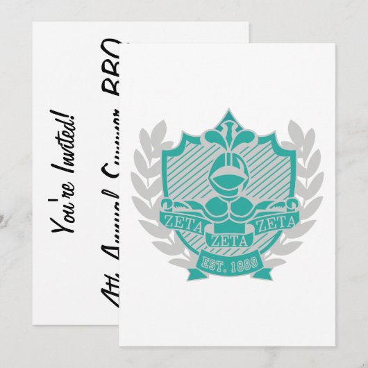 Einladung Aquamarin und grau (Vorne/Hinten)