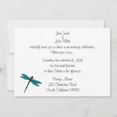 Einladung aquamariner Libellen zur Hochzeit (Rückseite)