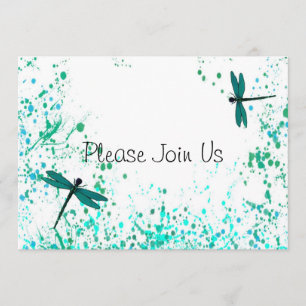 Einladung aquamariner Libellen zur Hochzeit