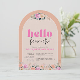 Einladung Arch Rose floral, 40. Geburtstag