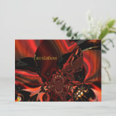 Einladung Art Abstrakte Schmuckseide in Rot (Stehend Vorderseite)