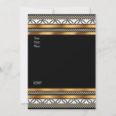 Einladung Art Deco Gold Schwarz-weiß (Rückseite)