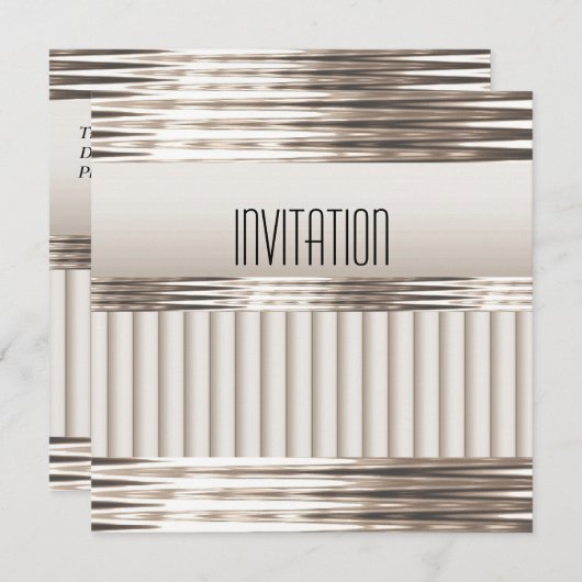 Einladung Art Deco Light Sepia (Vorne/Hinten)