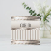 Einladung Art Deco Light Sepia (Stehend Vorderseite)