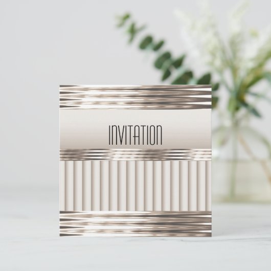 Einladung Art Deco Light Sepia (Stehend Vorderseite)