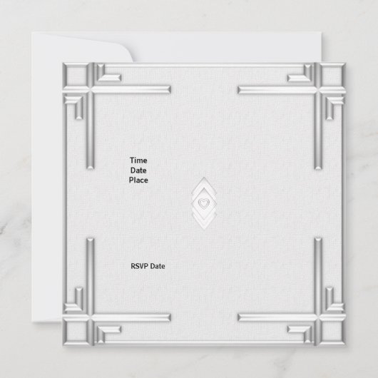 Einladung Art Deco Silver White (Rückseite)