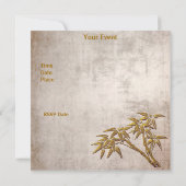 Einladung Asiatische Gold altes Papier (Rückseite)