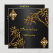 Einladung Asiens Gold und Schwarz (Vorne/Hinten)