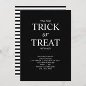 EINLADUNG AUF Minimalistische HALLOWEEN TRICK ODER (Vorne/Hinten)