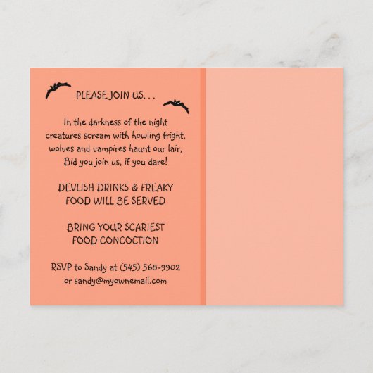 Einladung auf Postkarte - Frankenstein & Datum (Rückseite)