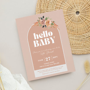Einladung auf Postkarte, Hallo Baby, moderne Babyd Postkarte