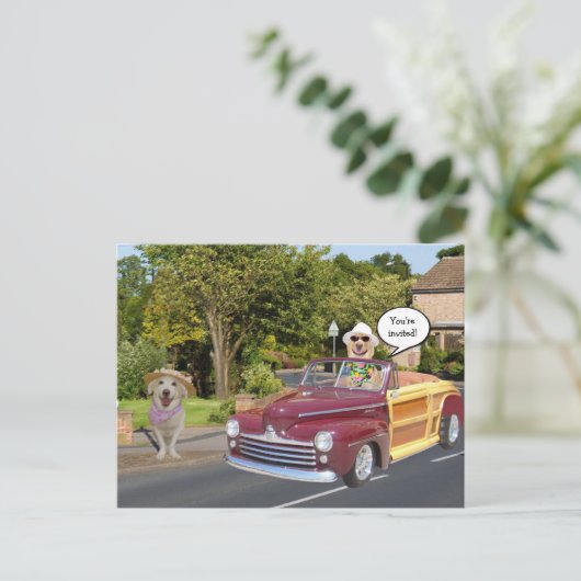 Einladung auf Postkarte individuell einstellbar (Stehend Vorderseite)